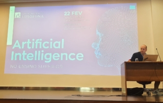 Jorge Sousa participated in the "Artificial Intelligence in Higher Education" event at Universidade Lusófona where he presented BOTSchool as a Conversational AI Platform.